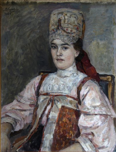 Portrét Natalie Fjodorovny Matveevové, 1908 od Vasilij Ivanovic Surikov