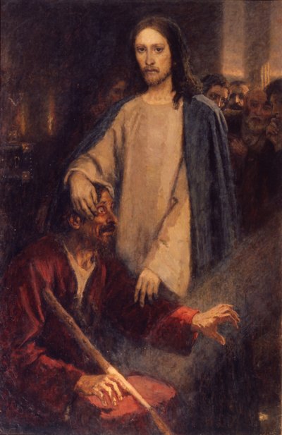Uzdravení slepého muže z Jericha, 1888 od Vasilij Ivanovic Surikov