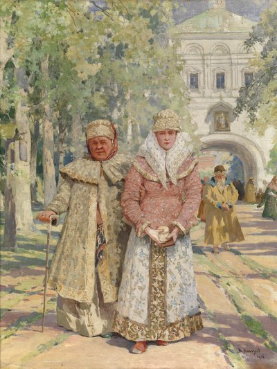 Před bránou kláštera, 1916 od Vasily Ivanovich Navozov