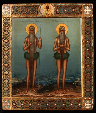 Ctihodný Onuphrius a svatý Petr z hory Athos, 1902 od Vasily Pavlovich Guryanov