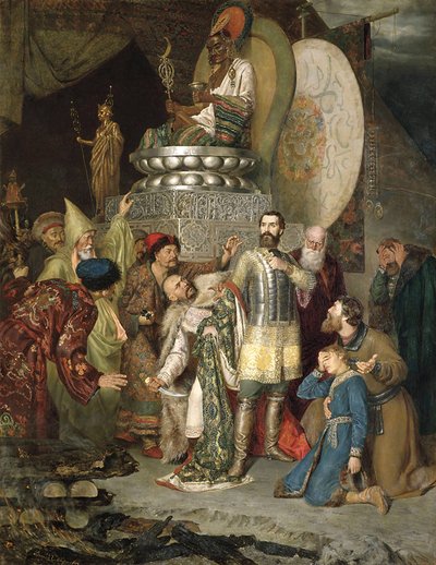 „Princ Michael z Černigova v táboře Batu Khan“, 1246 1883. od Vasily Smirnov