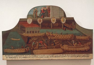 Vývěsní štít cechu lodních tesařů v benátském Arsenale od Venetian School