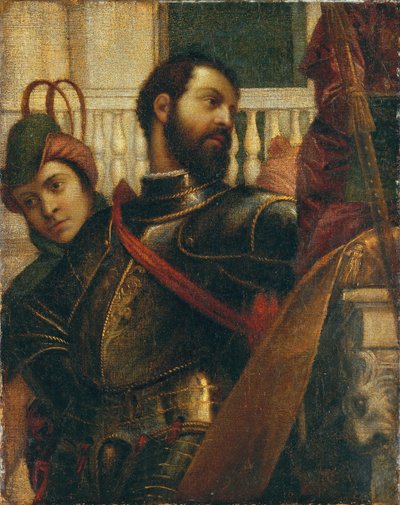 Rytíř a jeho páže: fragment od Veronese