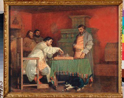 Scéna ze života ruského cara (Hra v šachy) - Scéna ze života ruského cara (Hra v šachy) - Malba Vjačeslava Grigorijeviče Schwarze (1838-1869), olej na plátně od Viatcheslav Grigorievitch Schwarz