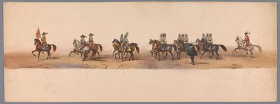 Historický průvod u druhého stého výročí Utrechtské univerzity aplikovaných věd, 1836 (deska 2) Přiblížení nizozemských armád k Ostende, 3. července 1600, den po vítězství u Nieuwpoortu; podle krojovaného znázornění udávaného H H Studentem od Victor Adam