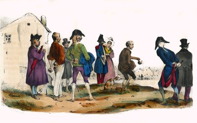 Martin, hráč s míčem. V „“ Album Grotesque, Choices of Outstanding Types“, ilustrace Victor Adam, Paříž, kolem roku 1850. od Victor Adam
