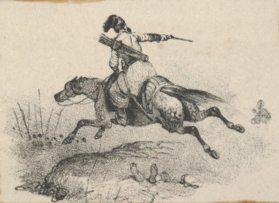 Voják na cválajícím koni, polovina 19. století. od Victor Adam