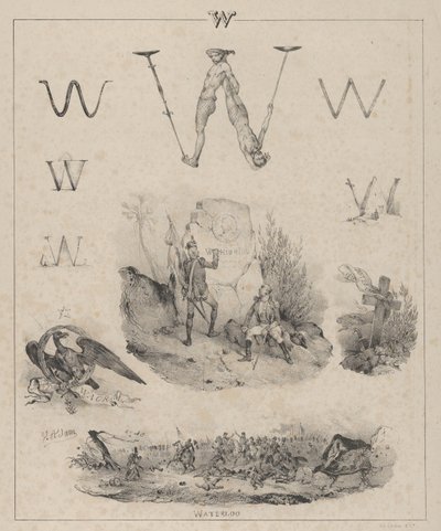 Písmeno W: Washington, Wagram, Waterloo, 1833. od Victor Adam