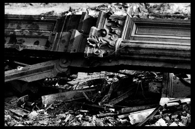 Demolice centrálního trhu v Paříži, v srpnu 1971 (čb foto) od Victor Baltard