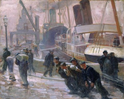 Liverpool Dockers at Dawn, 1903 od Victor Francois Tardieu