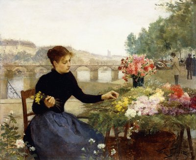 pařížský květinový trh, od Victor Gabriel Gilbert