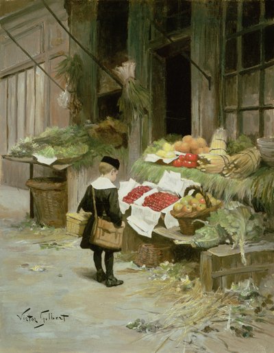Malý chlapec na trhu od Victor Gabriel Gilbert