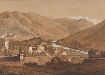 Město v alpském údolí, n.d. od Victor Jean Nicolle