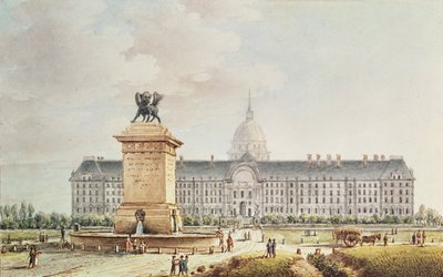 Pohled na Hotel des Invalides (inkoust a akvarel na papíře) od Victor Jean Nicolle
