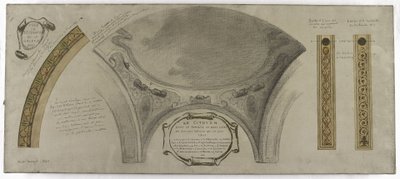 Skica pro Galerii Lobau, Hôtel de Ville, Paříž: Projekt ornamentu pro kupoli od Victor Jean Pierre Maziès
