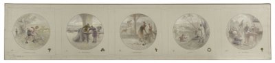 Skica pro galerii Lobau na pařížské radnici: Zemědělství. Obchod. Průmysl. Umění. Věda, 1890 (tužka, olej na plátně) od Victor Jean Pierre Maziès