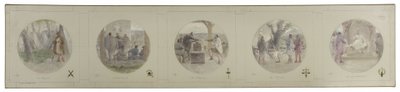 Skica pro galerii Lobau v Hôtel de Ville de Paris: La Milice. Shromáždění. Hlasování. Spravedlnost. Vláda od Victor Jean Pierre Maziès