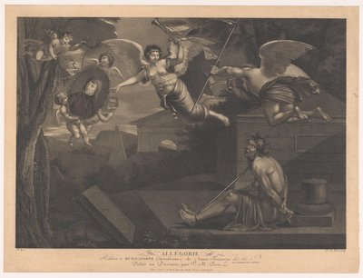 Alegorie Napoleona I. Bonaparte Alegorie týkající se Buonaparte Generalissimo francouzských armád (název na předmětu) od Victor Marie Picot