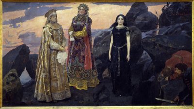 Tři královny podsvětí. Obraz Viktor Michajlovič Vasněcov (1848-1926), olej na plátně od Victor Mikhailovich Vasnetsov