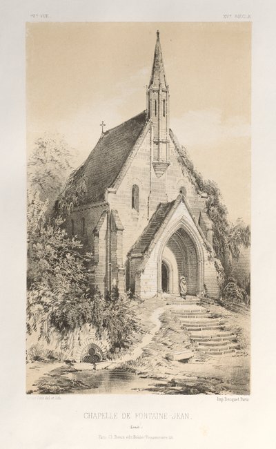 ...Pl.22, Kaple Fontaine-Jean Loiret, vydáno 1860. od Victor Petit