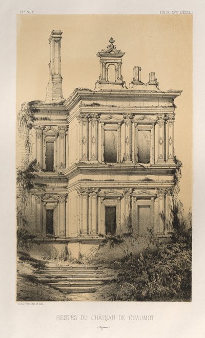 ...pl. 19, Pozůstatky Chateau De Chaumot Yonne, 1860. od Victor Petit