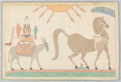 Kůň a osel, ilustrace k Ezopovým bajkám od Victor Wilbour
