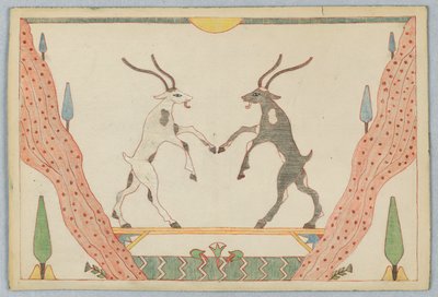 Dvě kozy, ilustrace k Ezopovým bajkám od Victor Wilbour