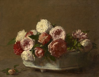 Růže v porcelánovém květináči, kolem 1875?-1900 od Victoria Dubourg