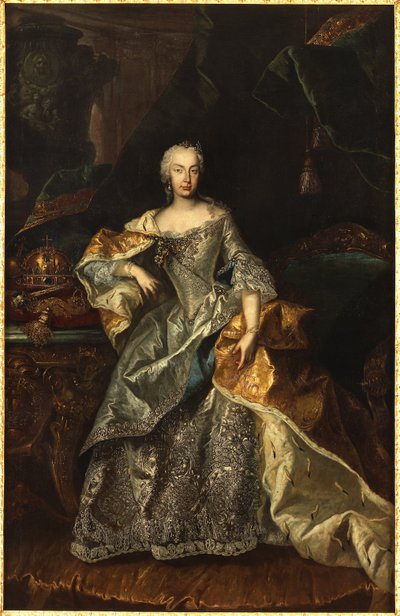 Marie Terezie jako uherská královna od Viennese painter