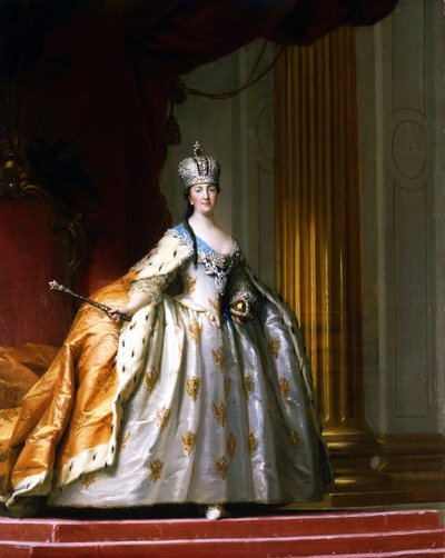 Celovečerní portrét ruské císařovny Kateřiny II. Veliké (1729-1796) v jejím „korunovačním rouchu“ Obraz Vigillus Erichsen (Eriksen) (1722-1782) 1779 David Collection od Vigilius Erichsen
