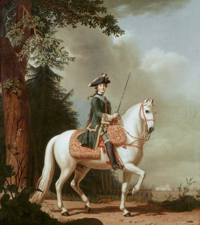 Carevna Kateřina II. na koni, podle ... (malba na plátně) od Vigilius Erichsen