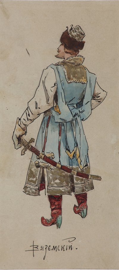 Kostýmní návrh opery Obchodník Kalašnikov od A. Rubinsteina, 1901 od Viktor Andreyevich Simov