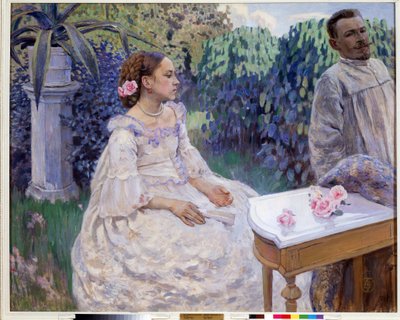 ""Autoportrét se sestrou"" (Autoportrét se sestrou) Malba Viktora (Victora) Elpidiforoviče Borisova-Musatova (Borisov Musatov) (1870-1905) 1898 Státní ruské muzeum, Petrohrad od Viktor Elpidiforovich Borisov Musatov