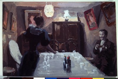 "Čekající návštěvníci" (Čekající návštěvníci) Akvarel a kvaš Viktora (Victora) Elpidiforoviče Borisova-Musatova (Borisov Musatov) (1870-1905) (symbolismus) 1894 Státní Treťjakovská galerie, Moskva, Rusko od Viktor Elpidiforovich Borisov Musatov
