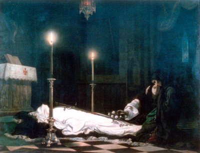 Laszlo Hunyadi na Bier, 1859 od Viktor Madarász