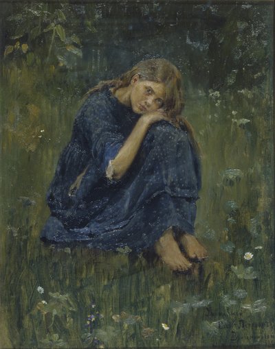 Studie Alyonushka, 1881 od Viktor Mikhaylovich Vasnetsov