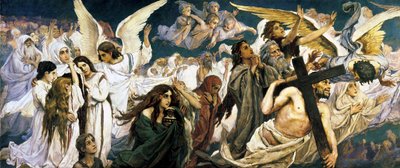 Před rájem, levá část, 1885-1896. od Viktor Mikhaylovich Vasnetsov