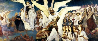 Před rájem, pravá část, 1885-1896. od Viktor Mikhaylovich Vasnetsov