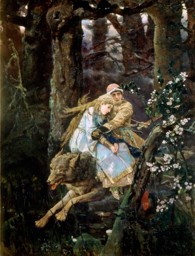 Carevič Ivan Jízda na šedém vlku, 1889 od Viktor Mikhaylovich Vasnetsov