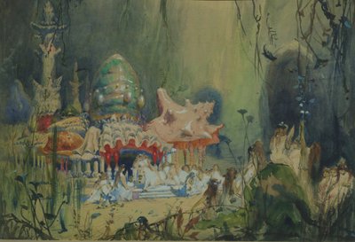 Podmořské království. Scénický návrh k opeře Rusalka A. Dargomyžského, 1884 od Viktor Mikhaylovich Vasnetsov