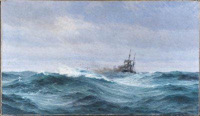 Loď v bouři v Atlantském oceánu od Vilhelm Arnesen
