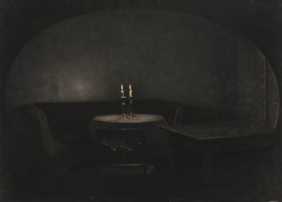 Interiér. Umělé světlo od Vilhelm Hammershøi