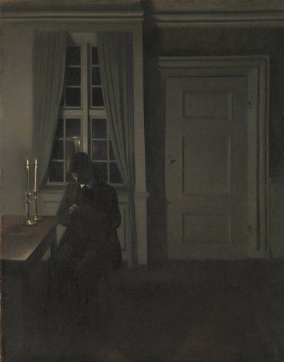 Sběratel mincí od Vilhelm Hammershøi