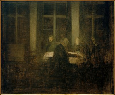 Večer na pokoji od Vilhelm Hammershoi