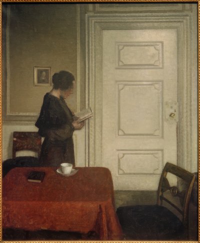 Lesende Frau od Vilhelm Hammershoi