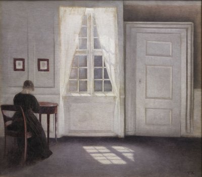 Bydlení v ulici Strand se sluncem na podlaze, 1901 od Vilhelm Hammershoi