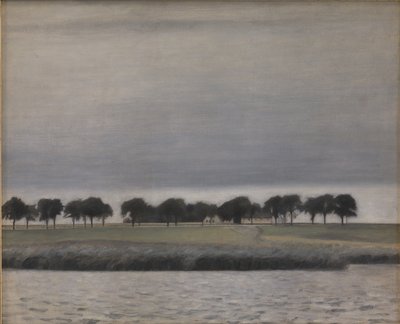 Studie pro sluneční déšť, jezero Gentofte od Vilhelm Hammershoi