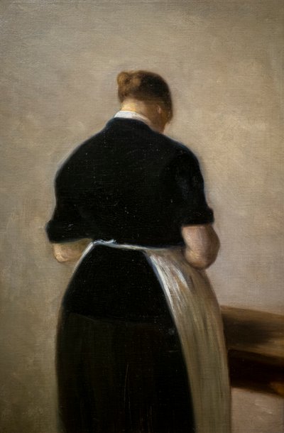 Studie stojící ženy, pohled zezadu od Vilhelm Hammershoi