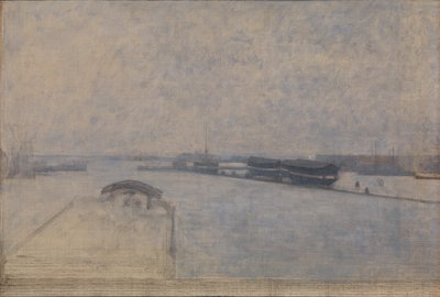 Pohled z Kvæsthusgade na kodaňský přístav od Vilhelm Hammershoi