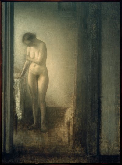 Ženský akt, stojící od Vilhelm Hammershoi